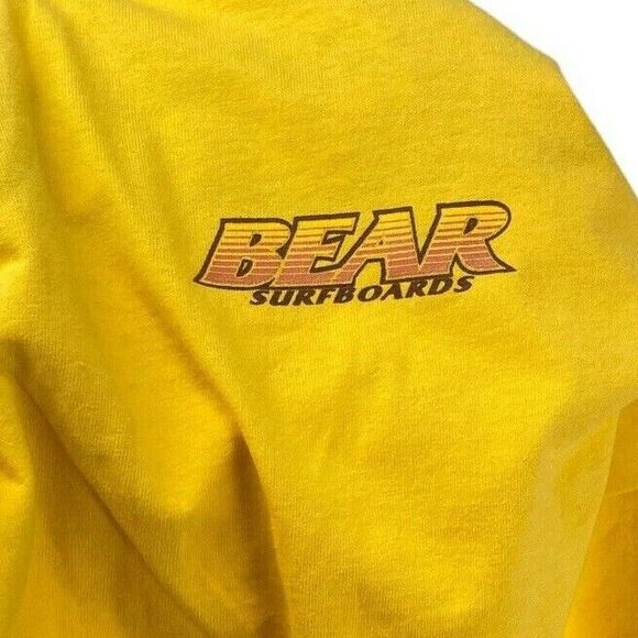 Bear Surfboards Shirt Men Size Medium North Shore Yellow1990's Graphic USA - Picture 8 of 11
